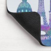 Paris Skyline - Waterverf Blue Muismat (Hoek)