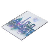 Paris Skyline - Waterverf Blue Notitieboek (Linkerzijde)