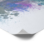 Paris Skyline - Waterverf Blue Poster (Hoek)