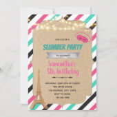 Paris slumber party-uitnodiging kaart (Voorkant)