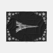 Paris Snow Black and White Fleece Blanket Deken (Voorkant (Horizontaal))