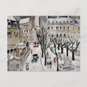 Paris Snow Scene, fijn kunstschilderij Briefkaart (Voorkant)