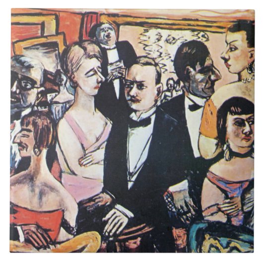 Paris Society, kunst van Max Beckmann Tegeltje (Voorkant)