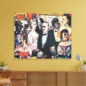 Paris Society, mooie kunst van Max Beckmann, Canvas Afdruk (Insitu (Woonkamer))
