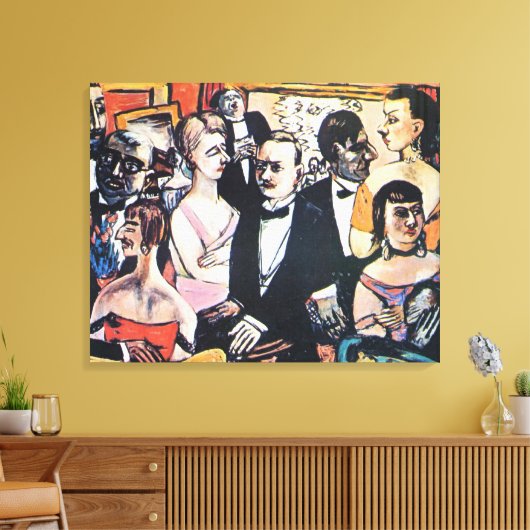 Paris Society, mooie kunst van Max Beckmann, Canvas Afdruk (Insitu (Woonkamer))