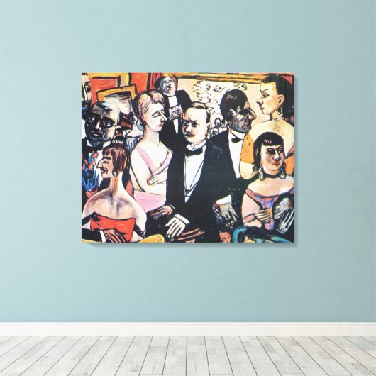 Paris Society, mooie kunst van Max Beckmann, Canvas Afdruk (Insitu (Houten vloer))