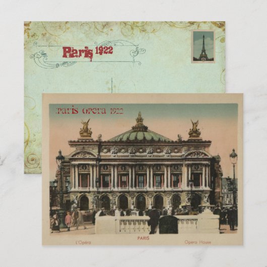Paris Souvenier L'Paris Opera House Briefkaart (Voorkant / Achterkant)