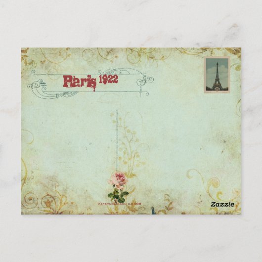 Paris Souvenier L'Paris Opera House Briefkaart (Achterkant)