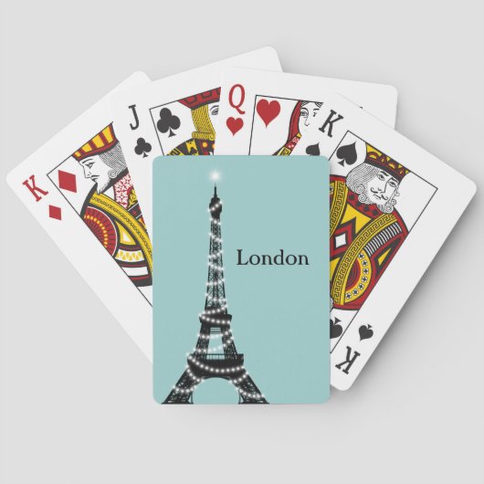 Paris Sparkles Anywhere Poker Cards turquoise Pokerkaarten (Achterkant)