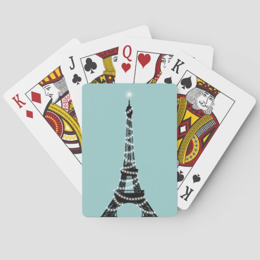 Paris Sparkles Poker Cards turquoise Speelkaarten (Achterkant)