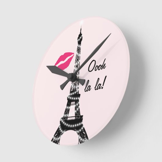 Paris Sparkles Wall Clock Ronde Klok (Hoek)