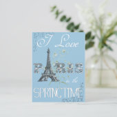 Paris Spring Love Art Briefkaart (Staand voorkant)