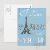 Paris Spring Love Art Briefkaart (Voorkant / Achterkant)