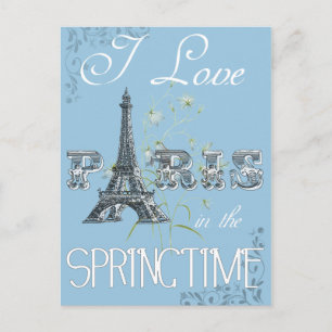 Paris Spring Love Art Briefkaart