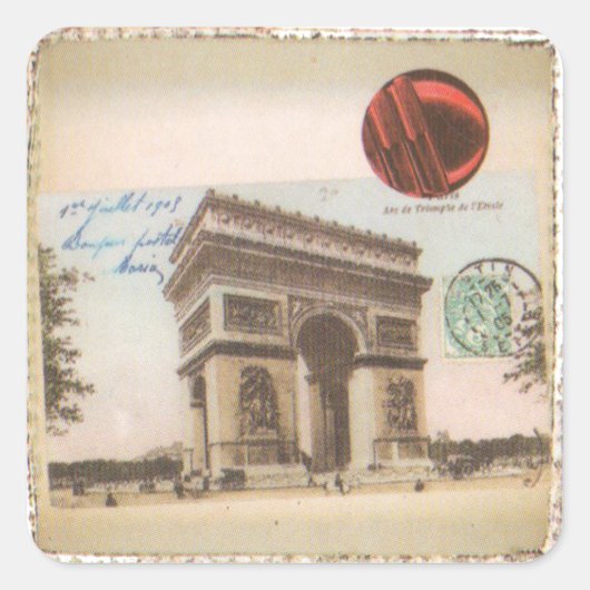 Paris Square Sticker (Voorkant)