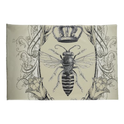 paris steampunk bijenteler franse bijenkoningenkop kussensloop (Achterkant-Rechts)