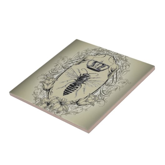 paris steampunk bijenteler franse bijenkoningenkop tegeltje (Zijkant)