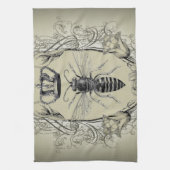 paris steampunk bijenteler franse bijenkoningenkop theedoek (Verticaal)