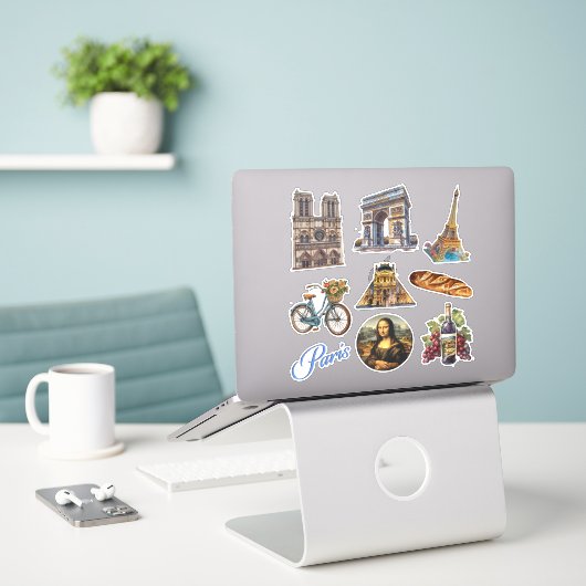 Paris Stickers (Laptop op bureau)