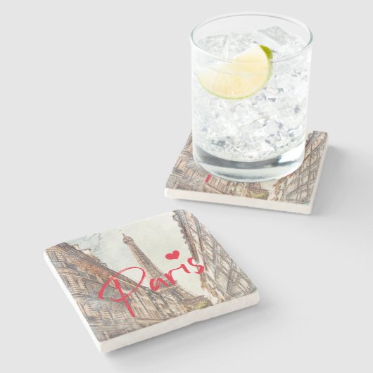 Paris Stone Onderzetter (Zijkant)
