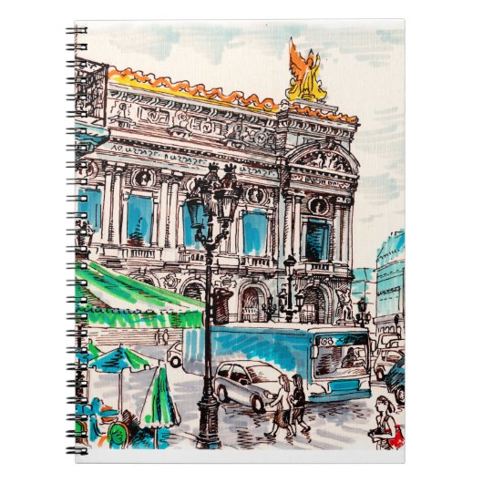 Paris straatbeeld van het theater Wicked cafe Notitieboek (Voorkant)