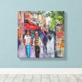 Paris Street Canvas Afdruk (Insitu (Houten vloer))