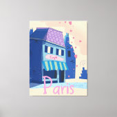 Paris Street  cartoon Canvas Afdruk (Voorkant)