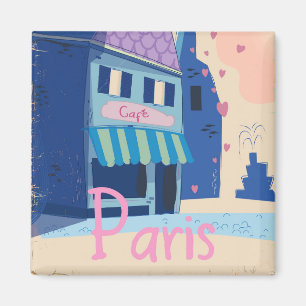 Paris Street  cartoon Magneet