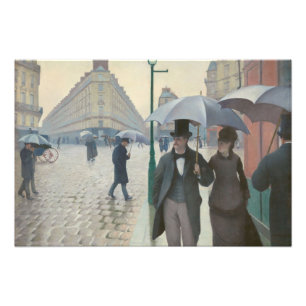 Paris Street; Een regenachtige dag indrukwekkende  Foto Afdruk