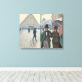 Paris Street in Rainy Weather Canvas Afdruk (Insitu (Houten vloer))