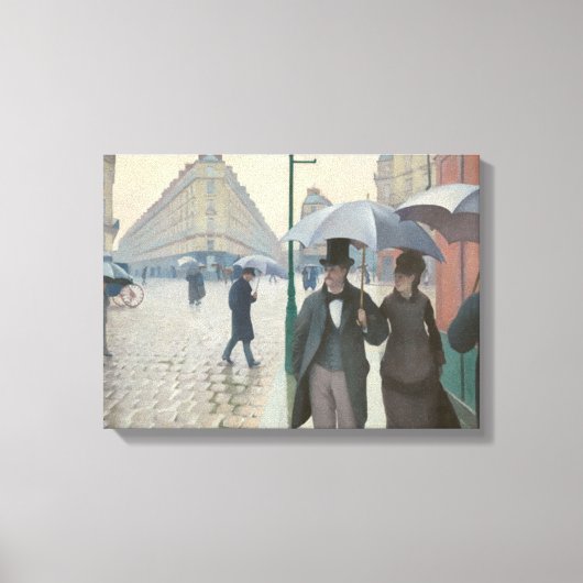 Paris Street in Rainy Weather Canvas Afdruk (Voorkant)