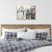 Paris Street in Rainy Weather Canvas Afdruk (Insitu (Slaapkamer))