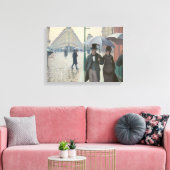 Paris Street in Rainy Weather Canvas Afdruk (Insitu (Woonkamer))