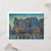 Paris Street ligt 's nachts op straat (Franse kuns Kaart (Voorkant / Achterkant in situ)