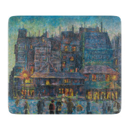 Paris Street ligt 's nachts op straat (Franse kuns Snijplank