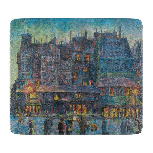 Paris Street ligt 's nachts op straat (Franse kuns Snijplank (Voorkant)