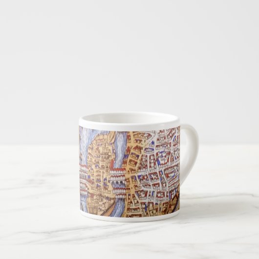 Paris Street Map Espresso Kop (Voorkant rechts)