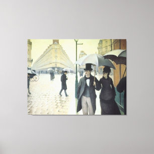 Paris Street, Rainy Day door Caillebotte Canvas Afdruk