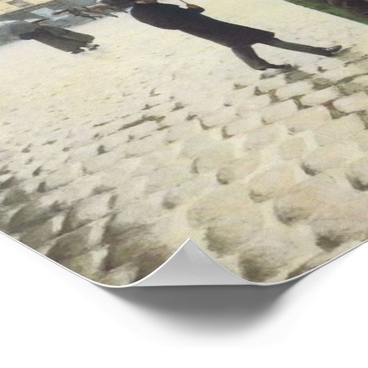 Paris Street, Rainy Day door Caillebotte Poster (Hoek)