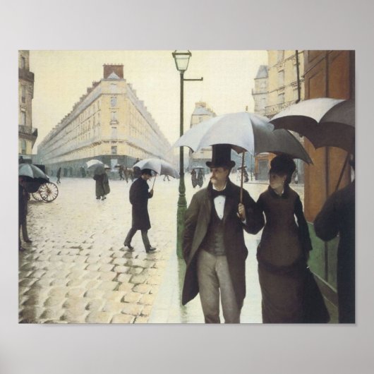 Paris Street, Rainy Day door Caillebotte Poster (Voorkant)