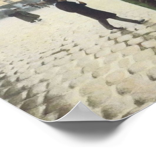 Paris Street, Rainy Day door Caillebotte Poster (Hoek)