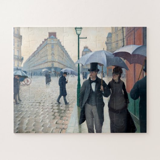 Paris Street; Rainy Day door G. Caillebotte, Art Legpuzzel (Horizontaal)