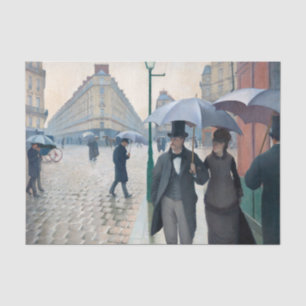 Paris Street; Rainy Day door G. Caillebotte, Art Tissuepapier