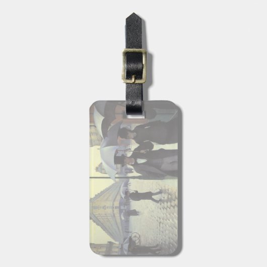 Paris Street Rainy Day door Gustave Caillebotte Bagagelabel (Voorkant verticaal)