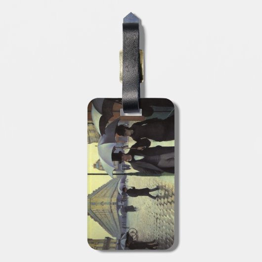 Paris Street Rainy Day door Gustave Caillebotte Bagagelabel (Achterkant verticaal)