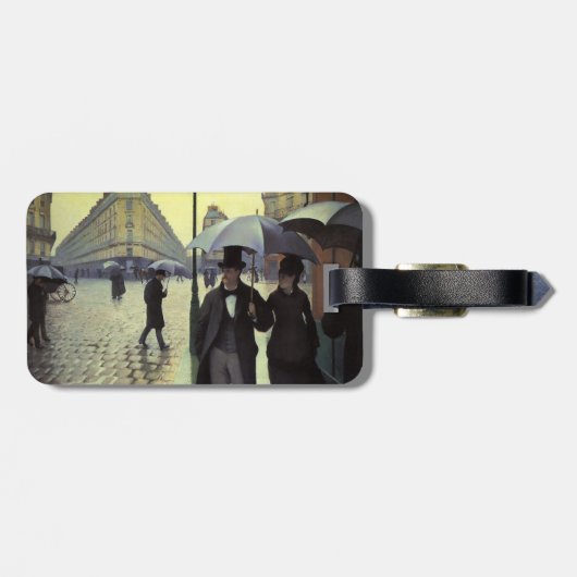 Paris Street Rainy Day door Gustave Caillebotte Bagagelabel (Achterkant horizontaal)