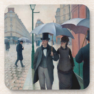 Paris Street Rainy Day door Gustave Caillebotte Bier Onderzetter