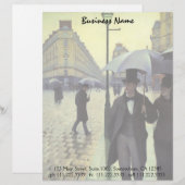 Paris Street Rainy Day door Gustave Caillebotte Briefhoofd Sjabloon (Voorkant / Achterkant)