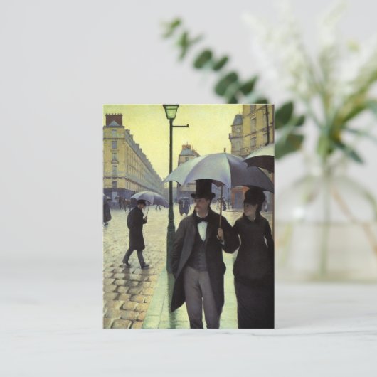 Paris Street Rainy Day door Gustave Caillebotte Briefkaart (Staand voorkant)