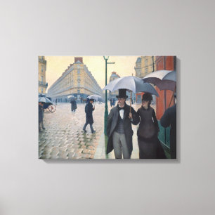 Paris Street Rainy Day door Gustave Caillebotte Canvas Afdruk